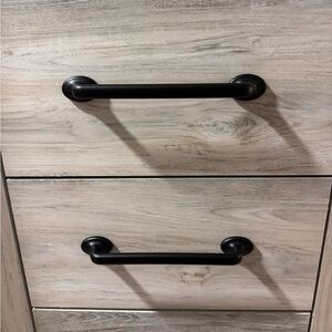 💕 🆕 Bundle of 7 modern black quality plastic cabinet or dresser door pulls